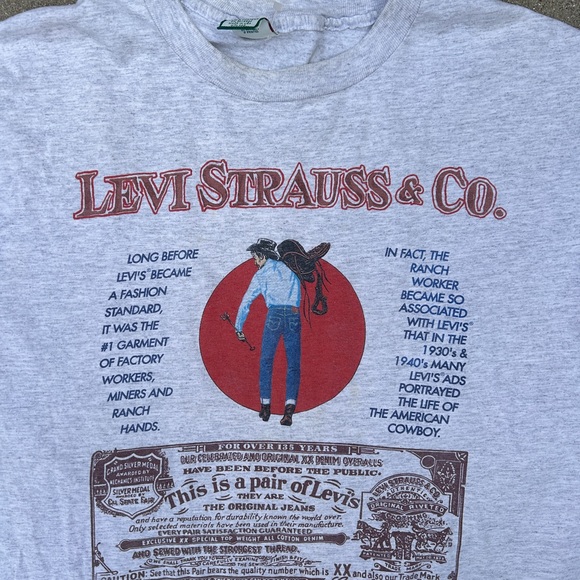 Vintage Levi’s Rare Cowboy Shirt Size XL made in USA | Single stitch Tee - Picture 3 of 3